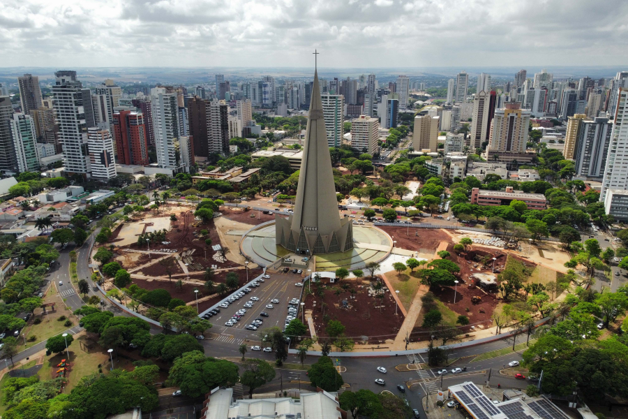 Revitalização do Eixo Monumental de Maringá: 32% das obras já foram concluídas